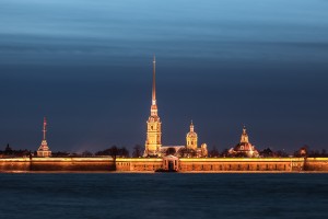 Peter and Paul Fortress in the ivening, St. Petersburg