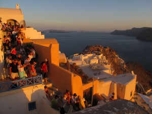 Pôr-do-sol em Oia