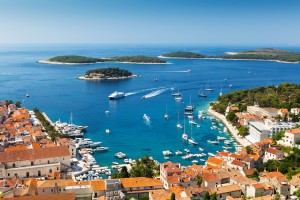 Harbor in Hvar town, Croatia