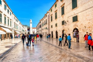 Ruas de mármore, no Centro Histórico de Dubrovnik