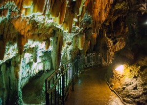 Drogarati limestone cave formations on Kefalonia island, Greece