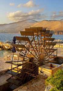 Traditional water mill at the sinkholes on Lassi of Kefalonia