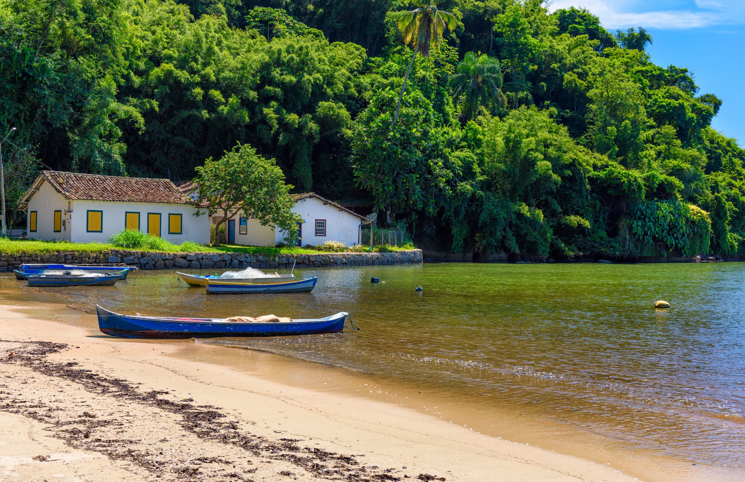 Pontal beach in Paraty, Rio de Janeiro, Brazil. Paraty is a preserved Portuguese colonial and