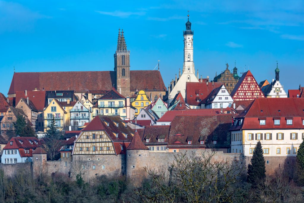 Muralha de Rothenburg ob der Tauber, Bavaria, Alemanha
